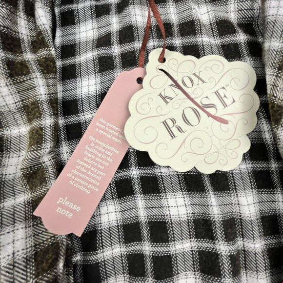 Knox Rose Top Women’s Size XS Open Front Wraparound Lightweight Flannel Plaid - Picture 4 of 12